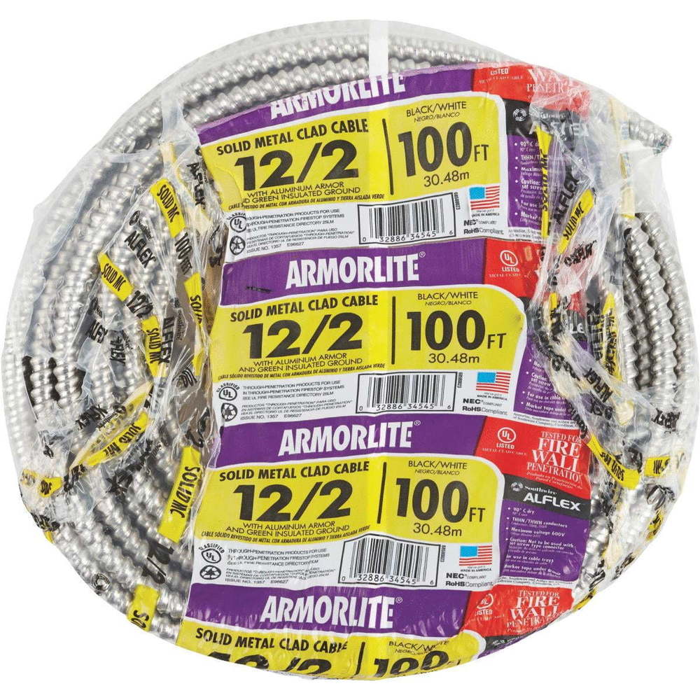 Southwire 68580023 100' 12/2 MC Alum Cable